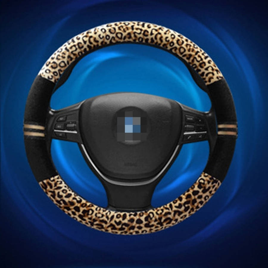 Leopard Grain Steering Wheel Cover, Adaptation Steering Wheel Diameter: 37-38 cm, 37-38cm Beige, ...