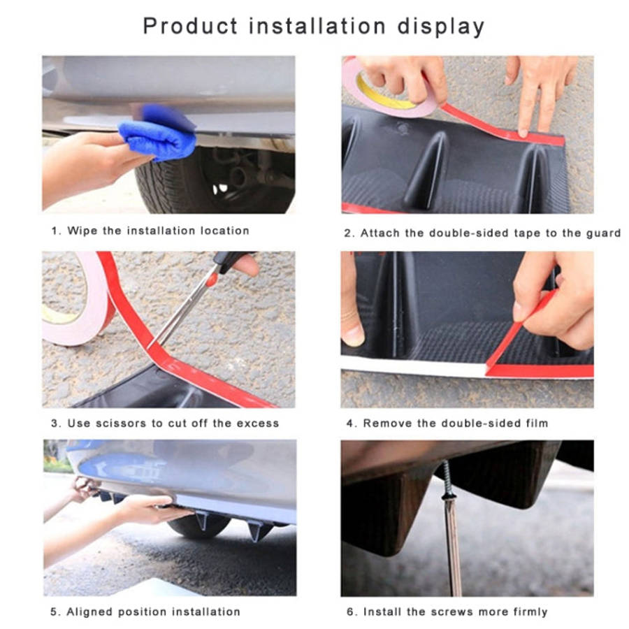 Universal Car Rear Bumper Lip Diffuser 7 Shark Fin Style Black ABS, Size: 85.3 x 79.8 x 13.4cm, 8...