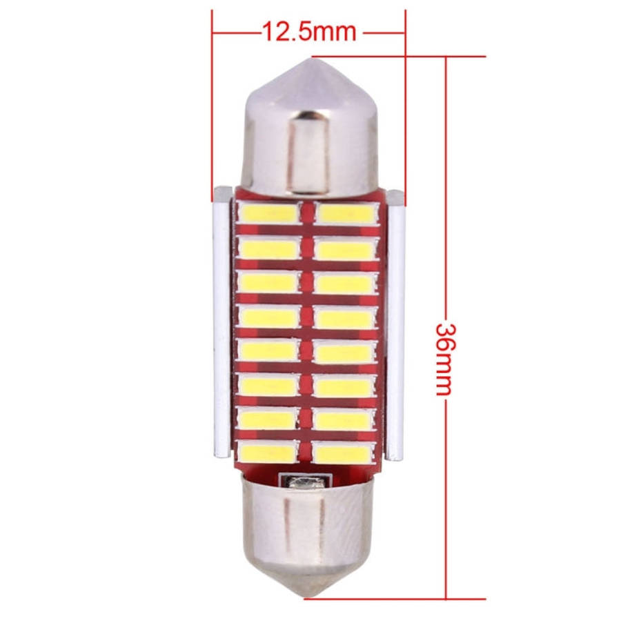 2 PCS Festoon 36mm 2W 160LM White Light 16 LED SMD 4014 Error Free License Plate Lights Car Light...