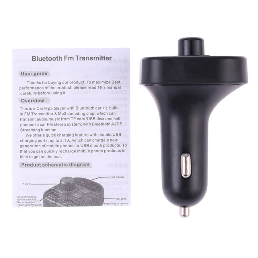 805E Dual USB Charging Bluetooth FM Transmitter MP3 Music Player Car Kit, Support Hands-Free Call...