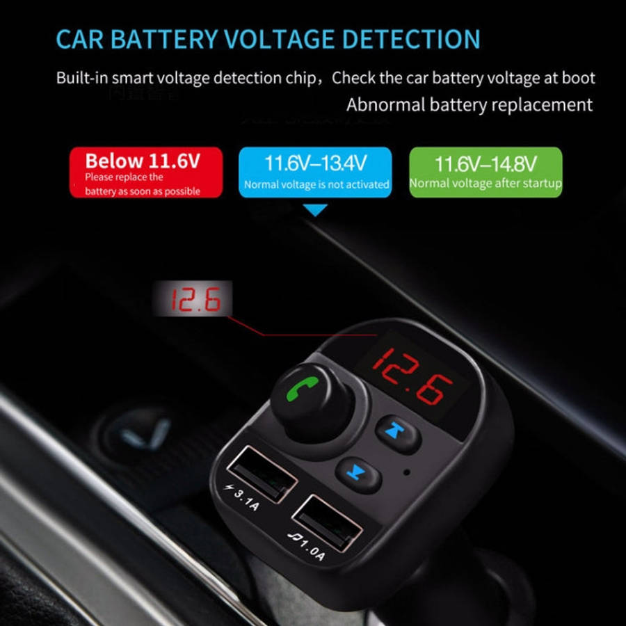 805E Dual USB Charging Bluetooth FM Transmitter MP3 Music Player Car Kit, Support Hands-Free Call...