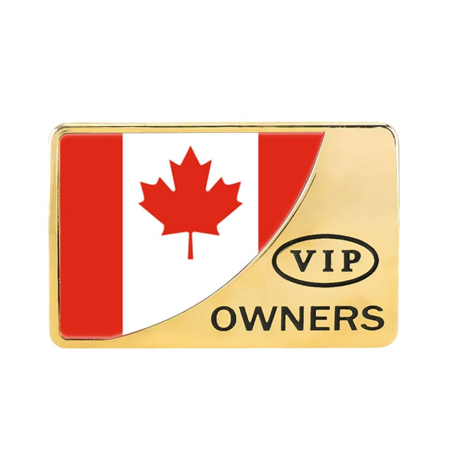 Universal Car Canada Flag Rectangle Shape VIP Metal Decorative Sticker, Canada Flag (Gold), Canad...