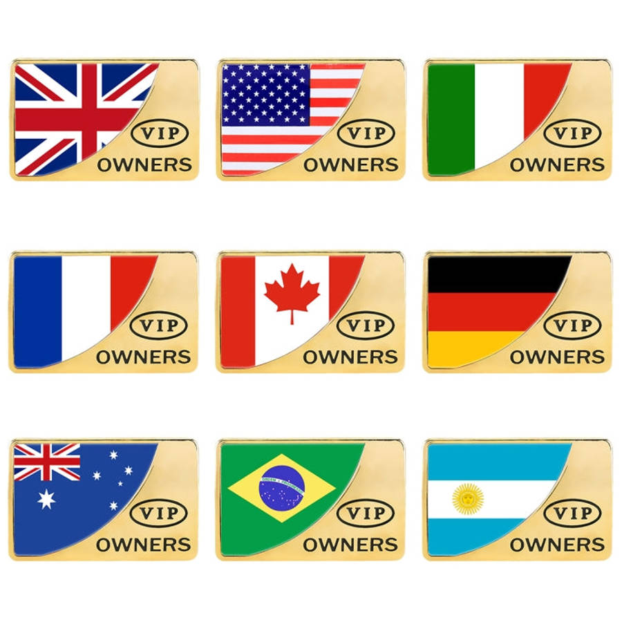 Universal Car Canada Flag Rectangle Shape VIP Metal Decorative Sticker, Canada Flag (Gold), Canad...