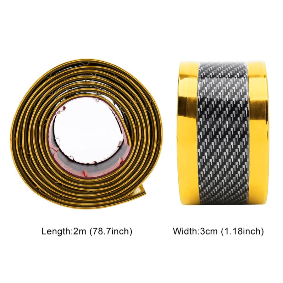 Universal Electroplate Carbon Fibre Car Door Threshold Decoration Strip Decorative Sticker, Size ...