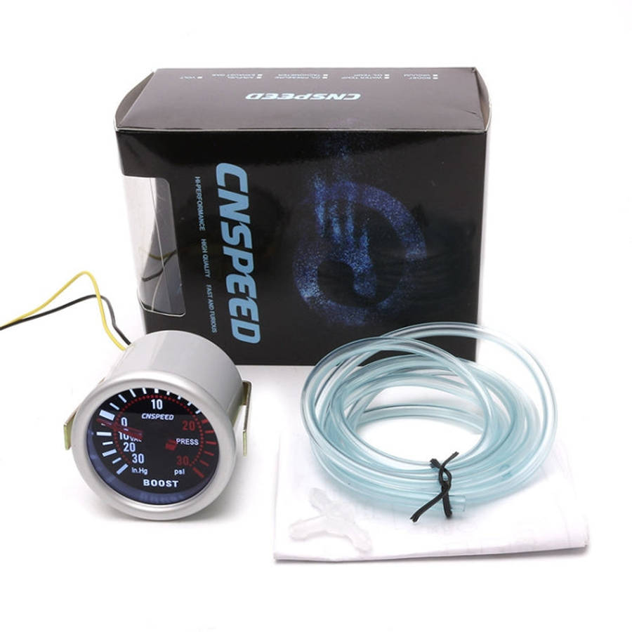 52mm 12V Universal Car Modified LED White Light Turbo Boost Gauge, White Light