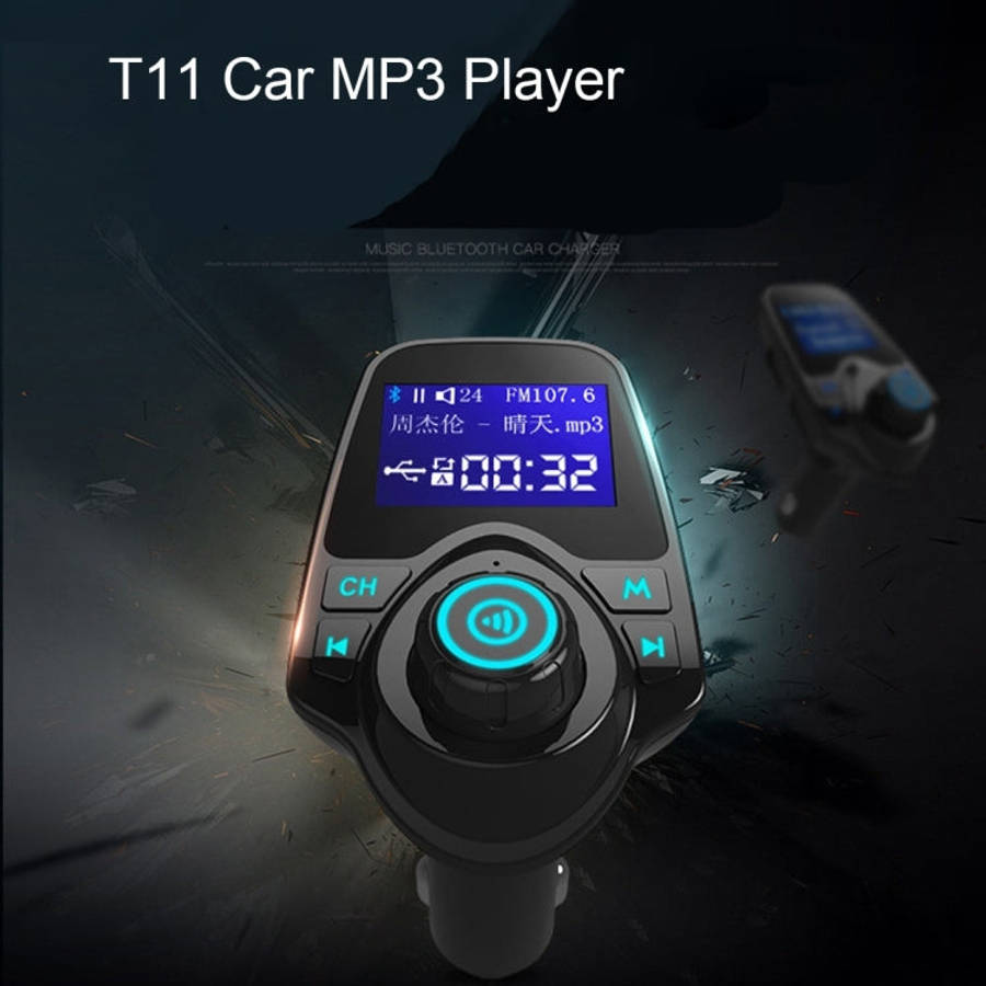 T11 Bluetooth FM Transmitter Car MP3 Player with LED Display, Support Double USB Charge & Handsfr...