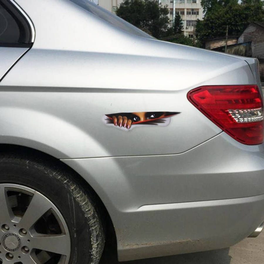 3D Characteristic Digital Simulation Car Paper Sticker, National Flag, Exaggerated Effection 9, E...