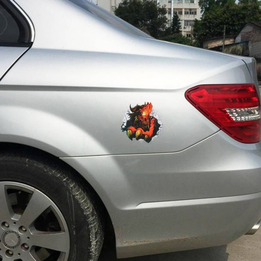 3D Characteristic Digital Simulation Car Paper Sticker, National Flag, Exaggerated Effection 9, E...