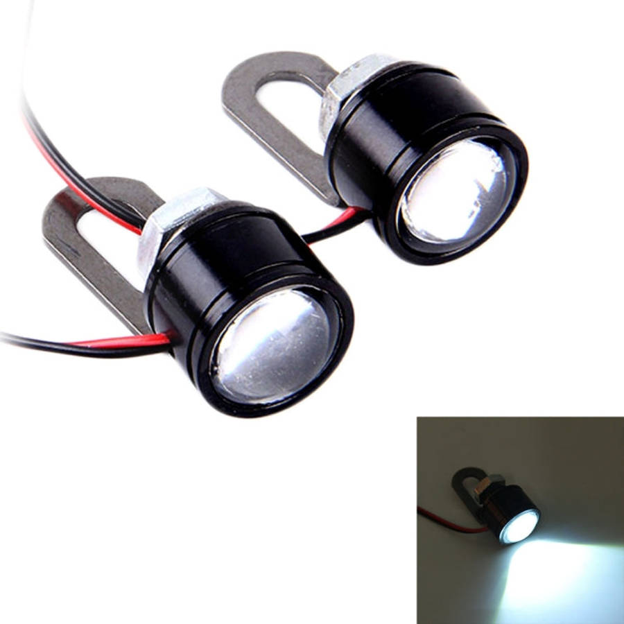 2 PCS 12V 3W  Eagle Eyes LED Strobe Light For Motorcycle Wire Length: 90cm, Wire Length: 90cm
