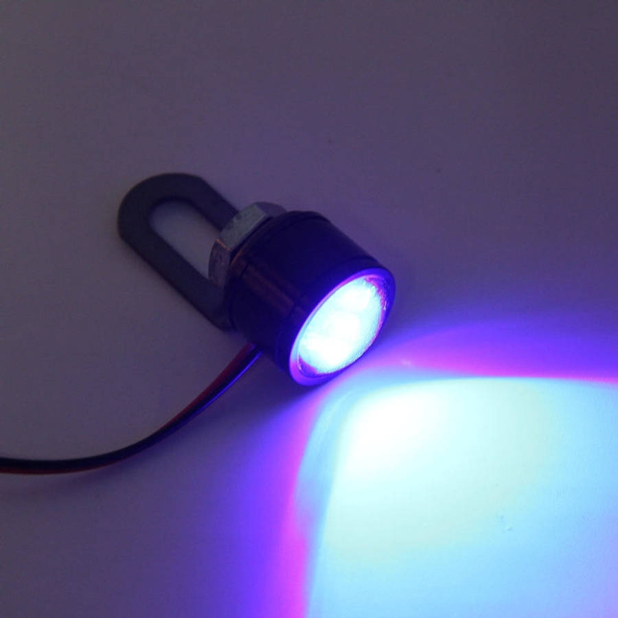 2 PCS 12V 3W  Blue Light Eagle Eyes LED Strobe Light For Motorcycle Wire Length: 90cm, Wire Le...