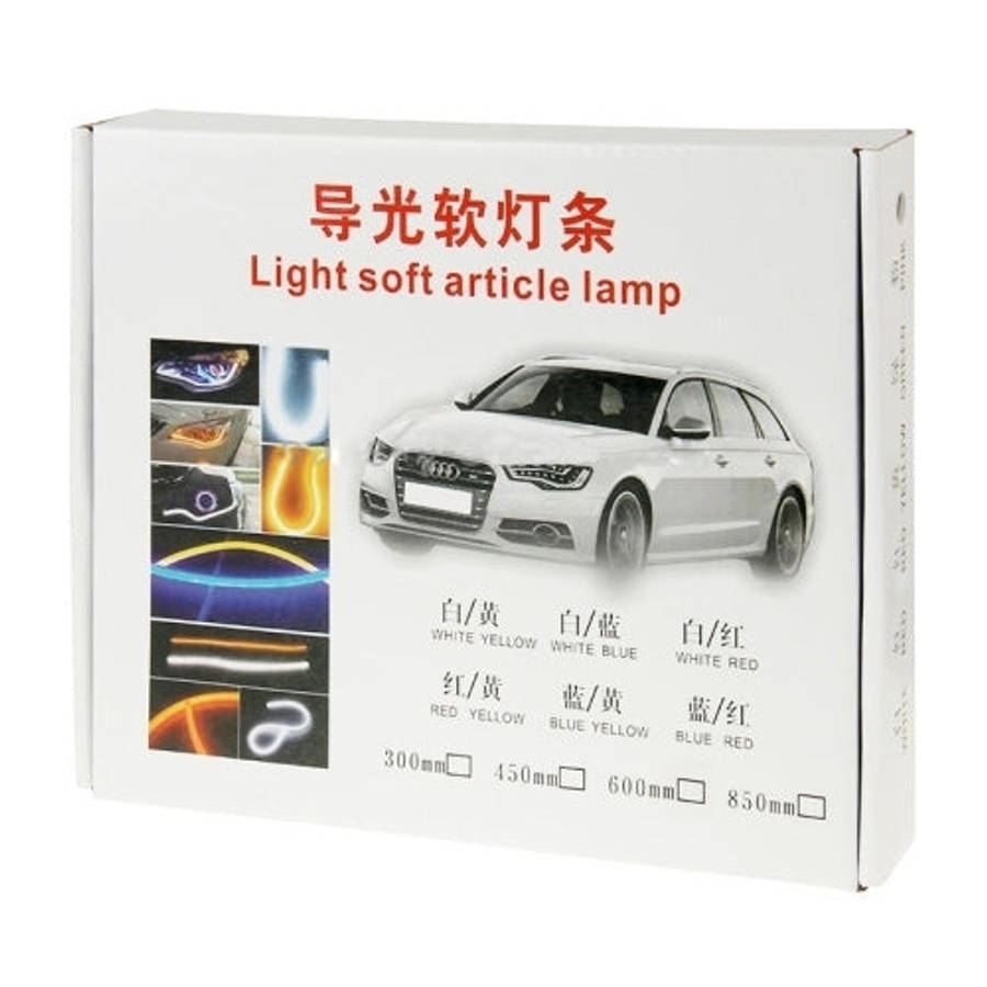 2 PCS 12V Car Daytime Running Lights Soft Article Lamp, White + Yellow Light, Length: 85cm, 85cm