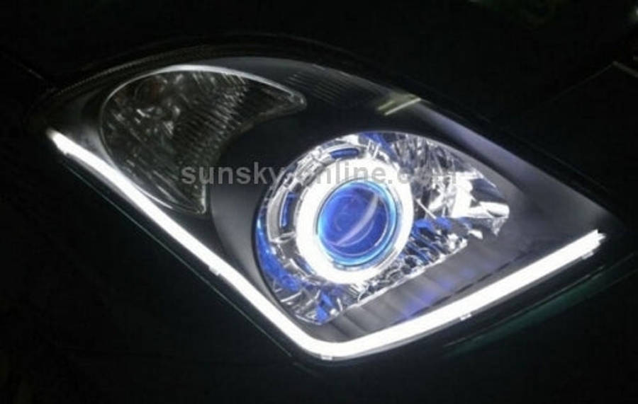 2 PCS 12V Car Daytime Running Lights Soft Article Lamp, White + Yellow Light, Length: 85cm, 85cm