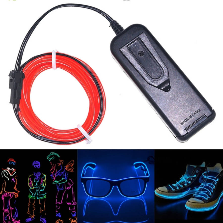 YouOKLight Neon EL Cold Round Flexible Strip Light with 3V Battery Box for Dance Party Car Decora...