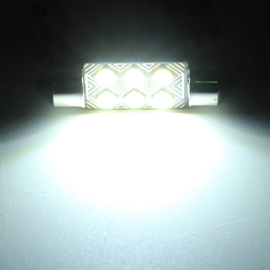 2 PCS 36mm DC12V / 1.5W / 6000K / 110LM 6LEDs SMD-3030 Car Reading Lamp Dome Light, with Decoder,...