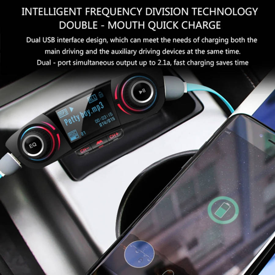 BT06 Dual USB Charging Smart Bluetooth 4.0 + EDR FM Transmitter MP3 Music Player Car Kit with 1.3...
