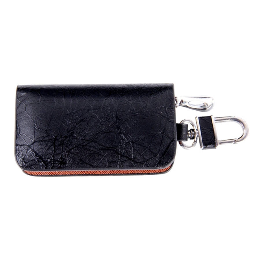 Universal Leather Roots Texture Waist Hanging Zipper Wallets Key Holder Bag (No Include Key)