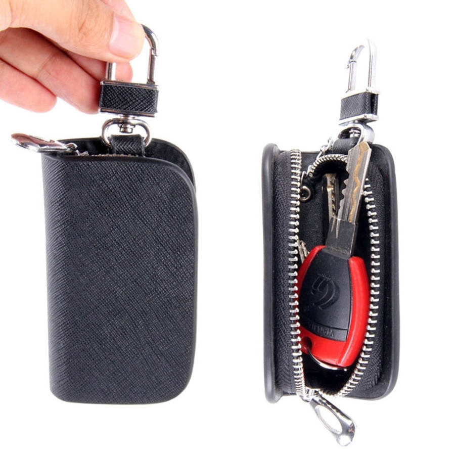 Universal Leather Denim Texture Waist Hanging Zipper Wallets Key Holder Bag (No Include Key)