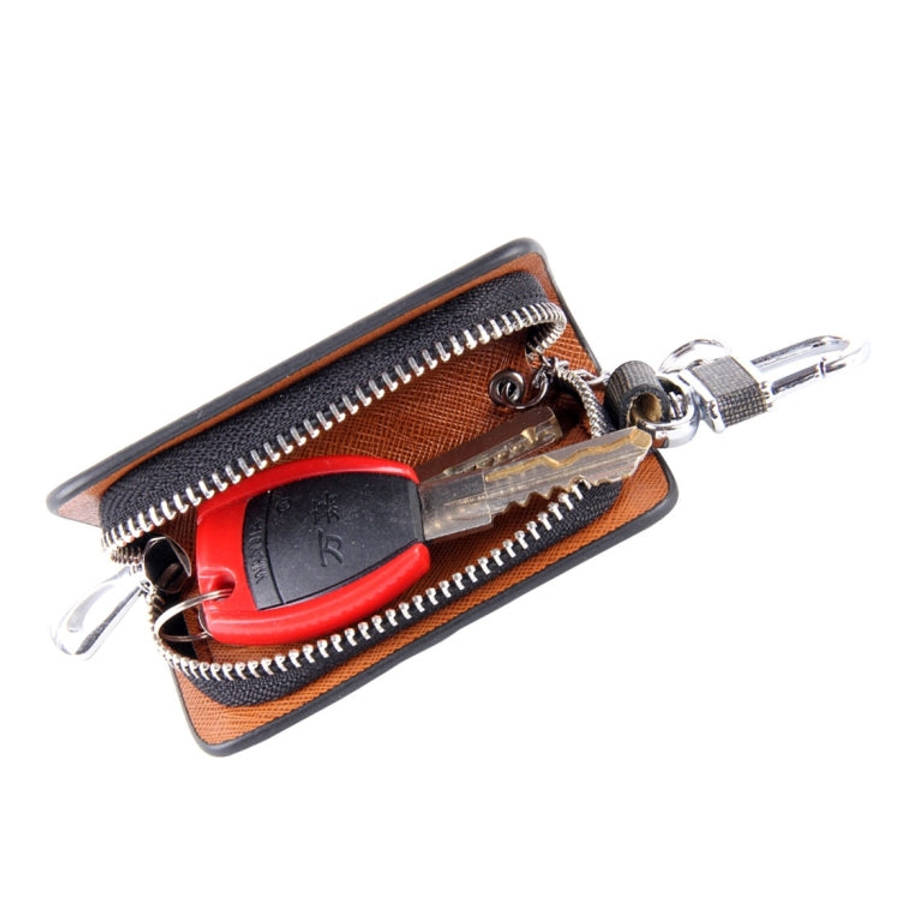 Universal Leather Knead Skin Texture Waist Hanging Zipper Wallets Key Holder Bag (No Include Key)