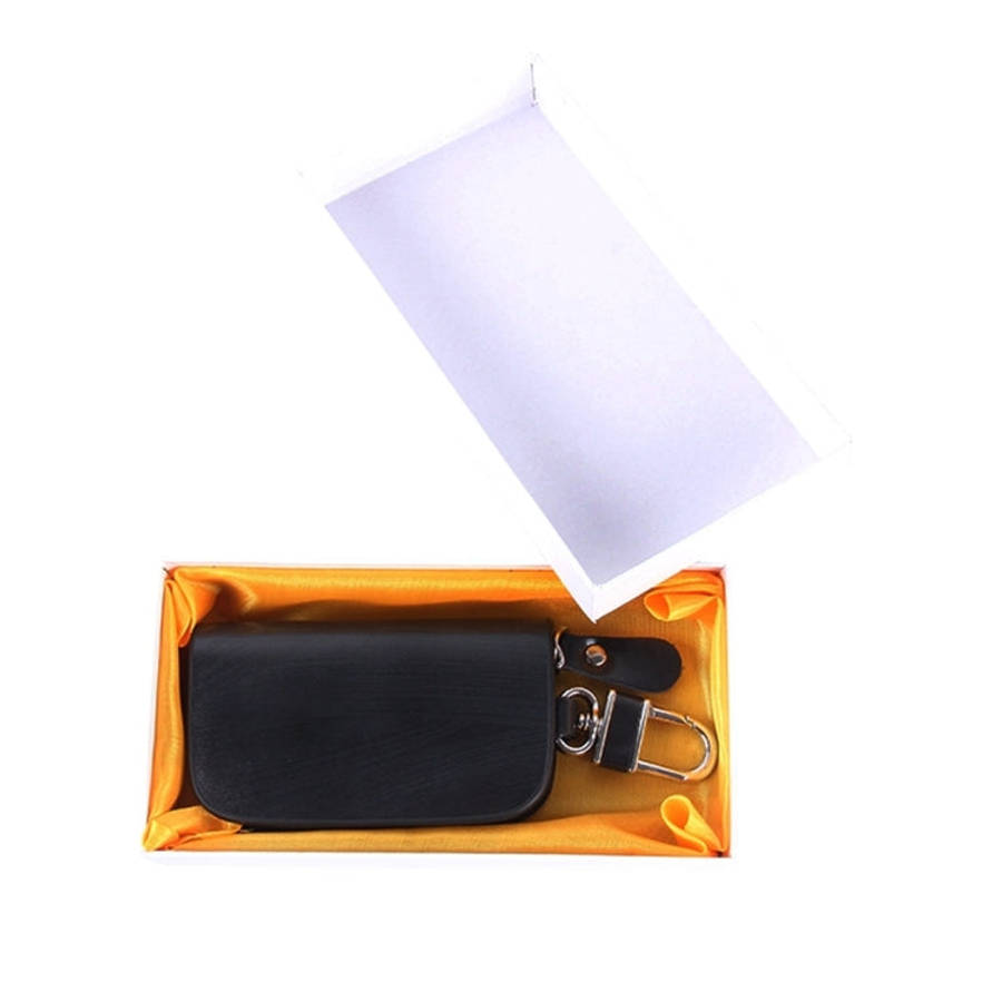 Universal Leather Wood Grain Texture Waist Hanging Zipper Wallets Key Holder Bag (No Include Key)