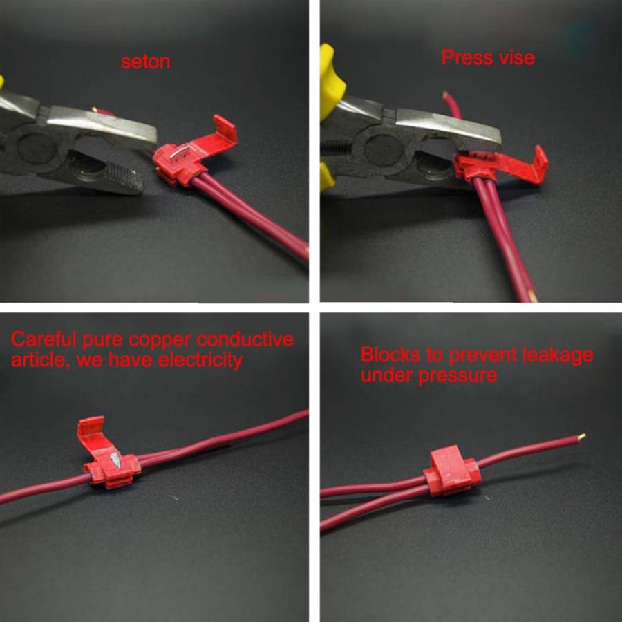 50 PCS Quick Splice Solderless Wire Terminals Connector, Red