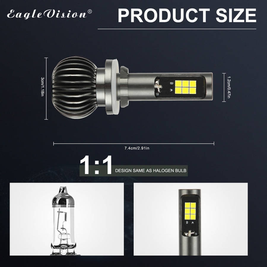 2 PCS EV15 880 / 881 DC9-32V / 6W / IP67 Car LED Double Color Fog Light, Cold White Light  + Ambe...