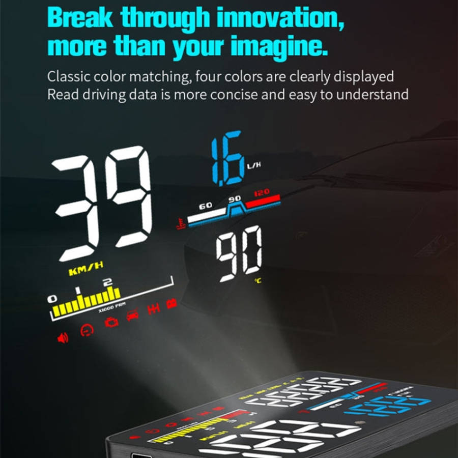 D5000 OBD2 5 inch Vehicle-mounted Head Up Display Security System, Support Car Speed / Engine Rev...