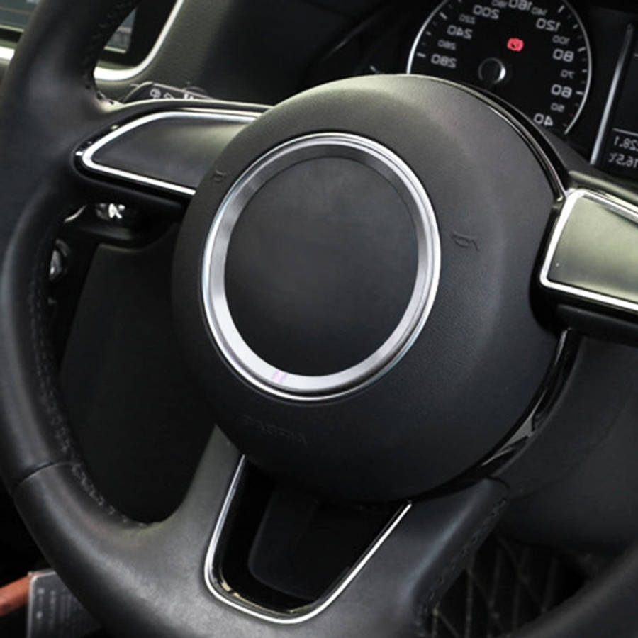 Car Auto Steering Wheel Ring Cover Trim Sticker Decoration for Audi A4L / A3 / A5 2017-2019
