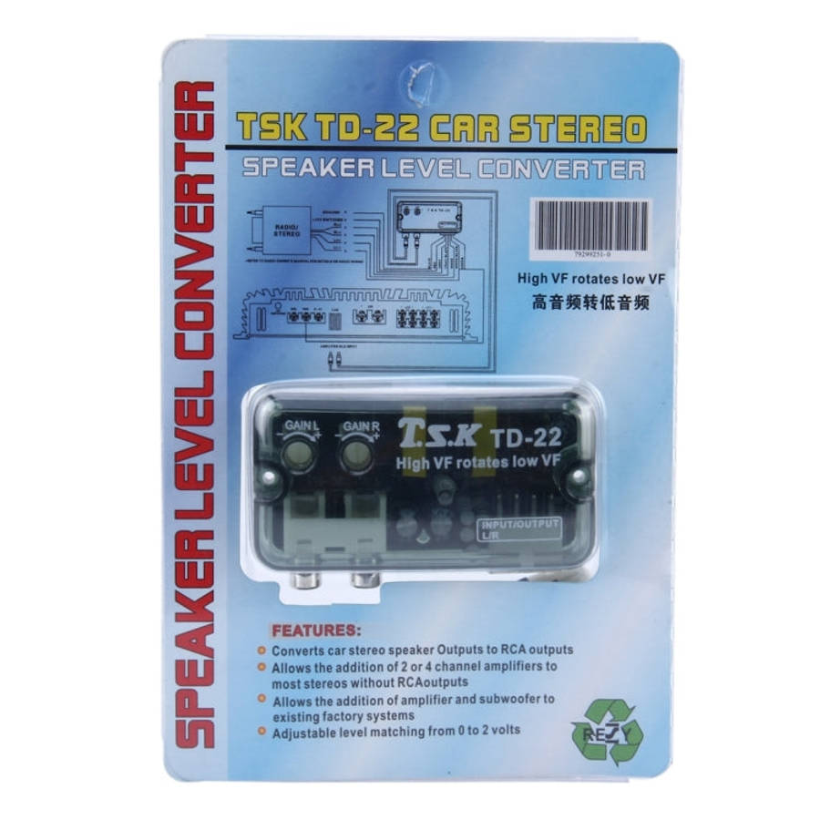 TSK TD-22 Car Stereo Speaker Level Converter, High VF Rotates Low VF, Car High VF Rotates Low VF ...