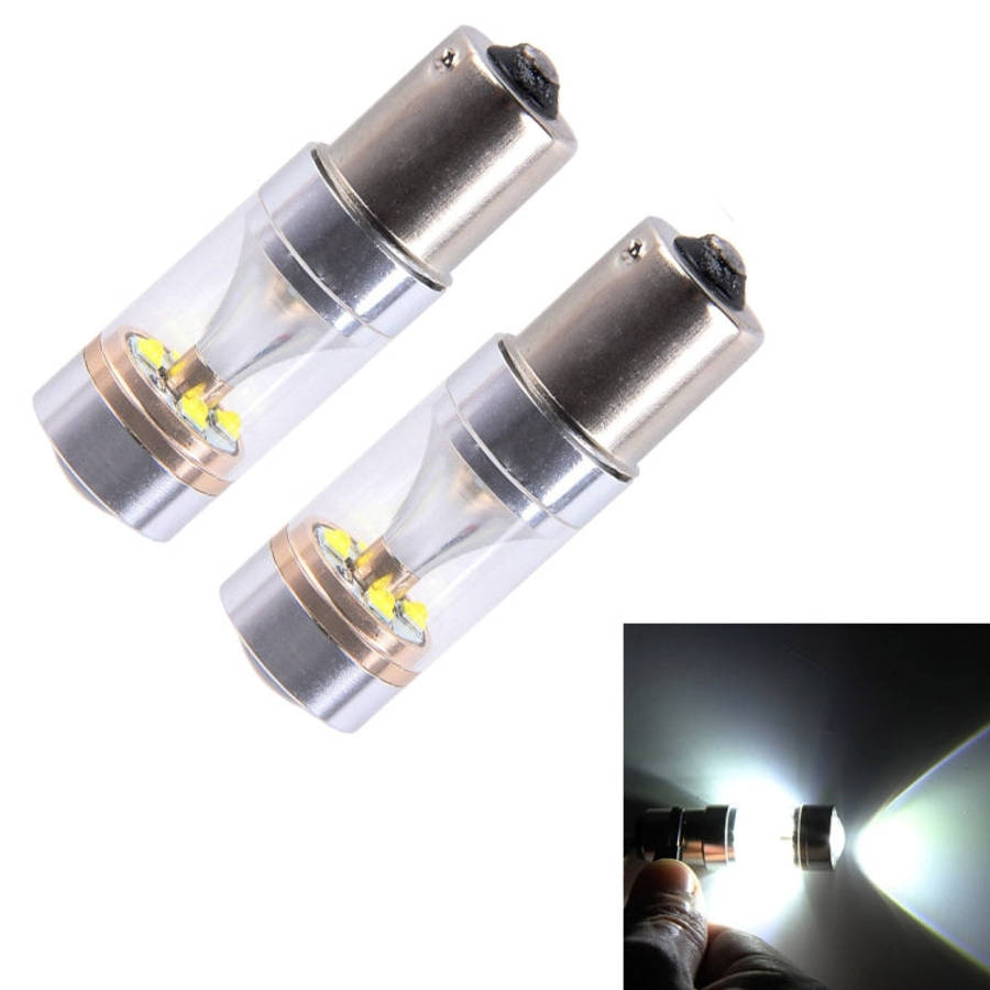 2 PCS 1156/BA15S  350LM 6000K 30W White Light 6 LED CREE Canbus Car Reversing Light / Turn Light,...
