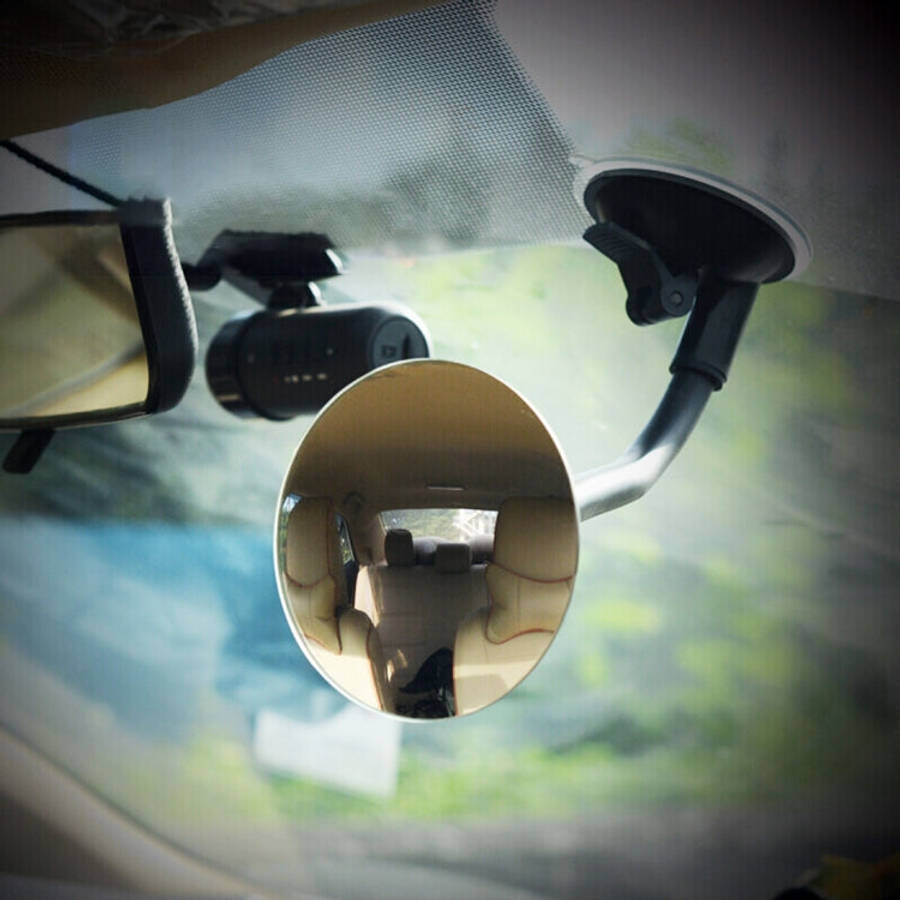 360 Degree Adjustable Car Interior Windshield Circular Blind Spot Mirror with Sucking Cup Holder,...