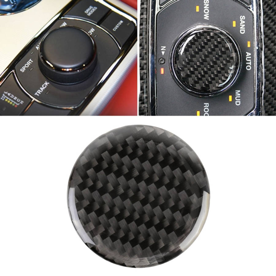 Car Water Cup Rotate Button Panel Carbon Fiber Decorative Sticker for Jeep Grand Cherokee 2014-20...