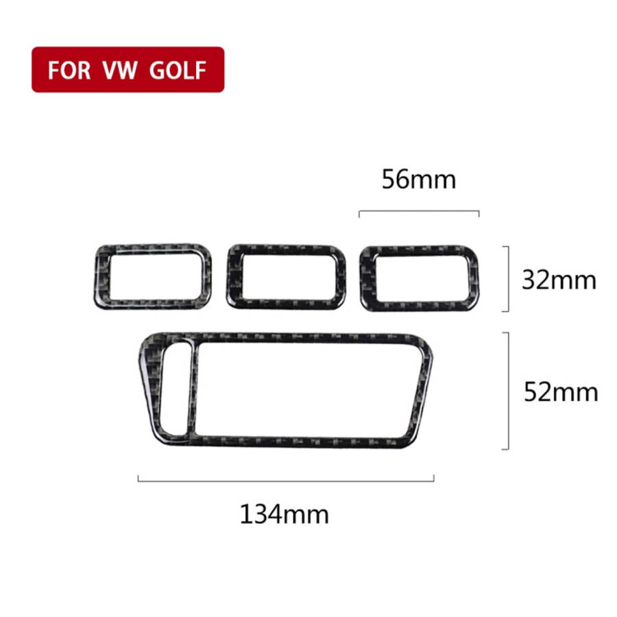 Car Carbon Fiber Window Lift Panel Decorative Sticker for Volkswagen Golf 7 2013-2017, Left Drive...