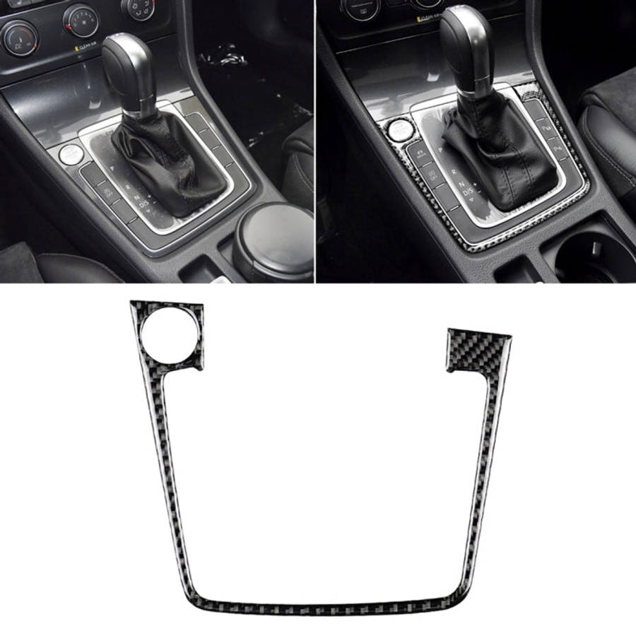 Car Carbon Fiber Gear Position Panel Frame Decorative Sticker for Volkswagen Golf 7 2013-2017, wi...