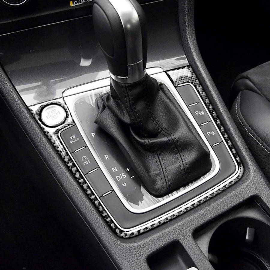 Car Carbon Fiber Gear Position Panel Frame Decorative Sticker for Volkswagen Golf 7 2013-2017, wi...