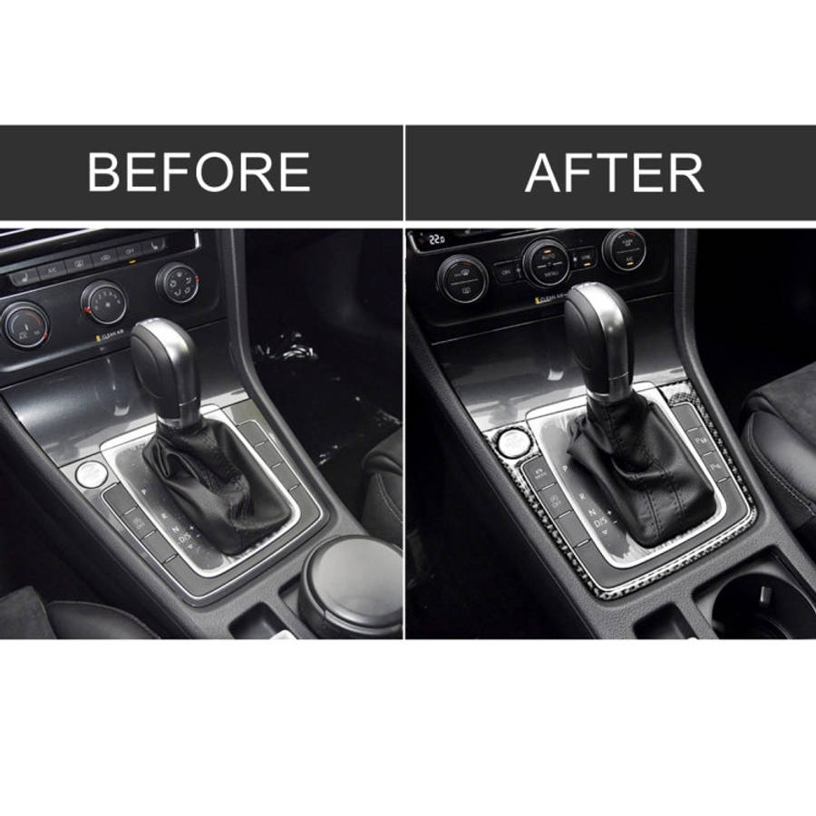 Car Carbon Fiber Gear Position Panel Frame Decorative Sticker for Volkswagen Golf 7 2013-2017, wi...