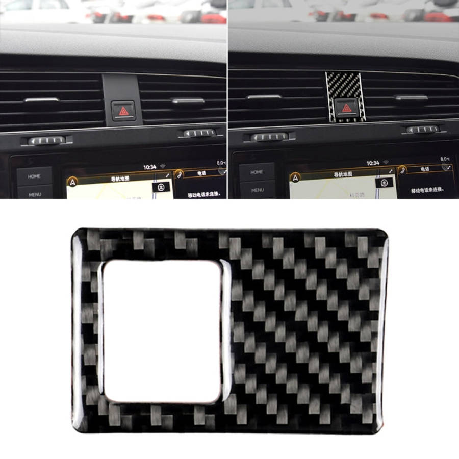 Car Carbon Fiber Emergency Light Frame Decorative Sticker for Volkswagen Golf 7 2013-2017, Left D...