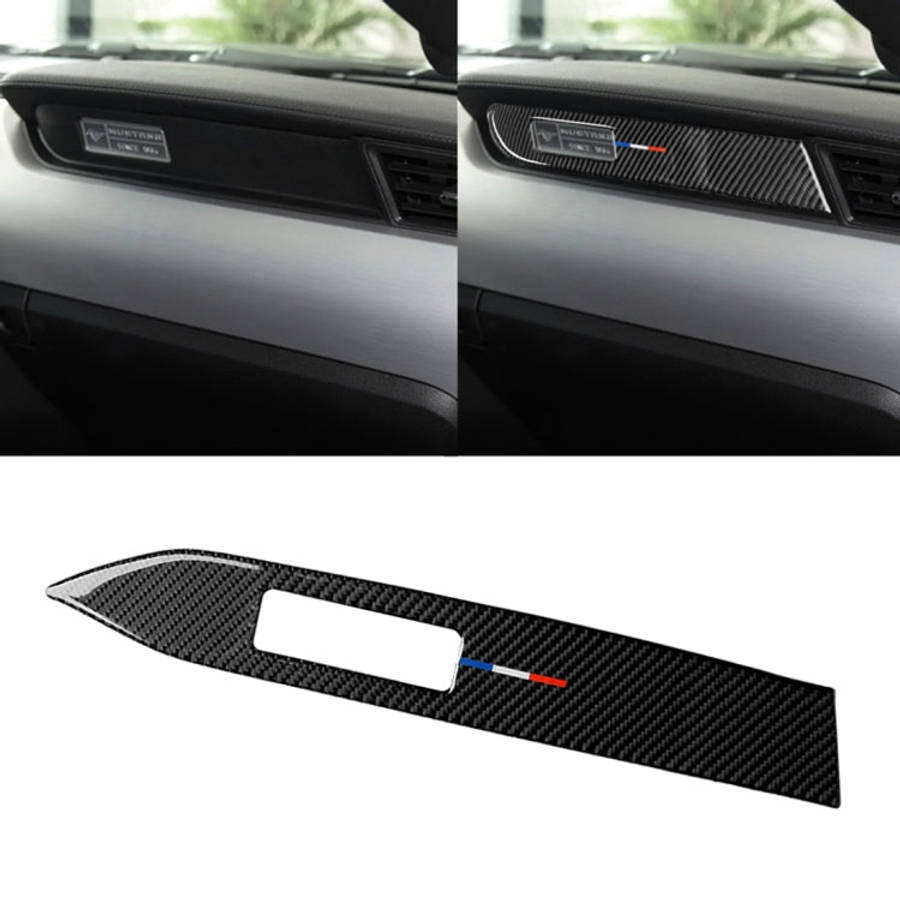 Car USA Color Carbon Fiber Dashboard Decorative Sticker for Ford Mustang 2015-2017, Left Drive, D...