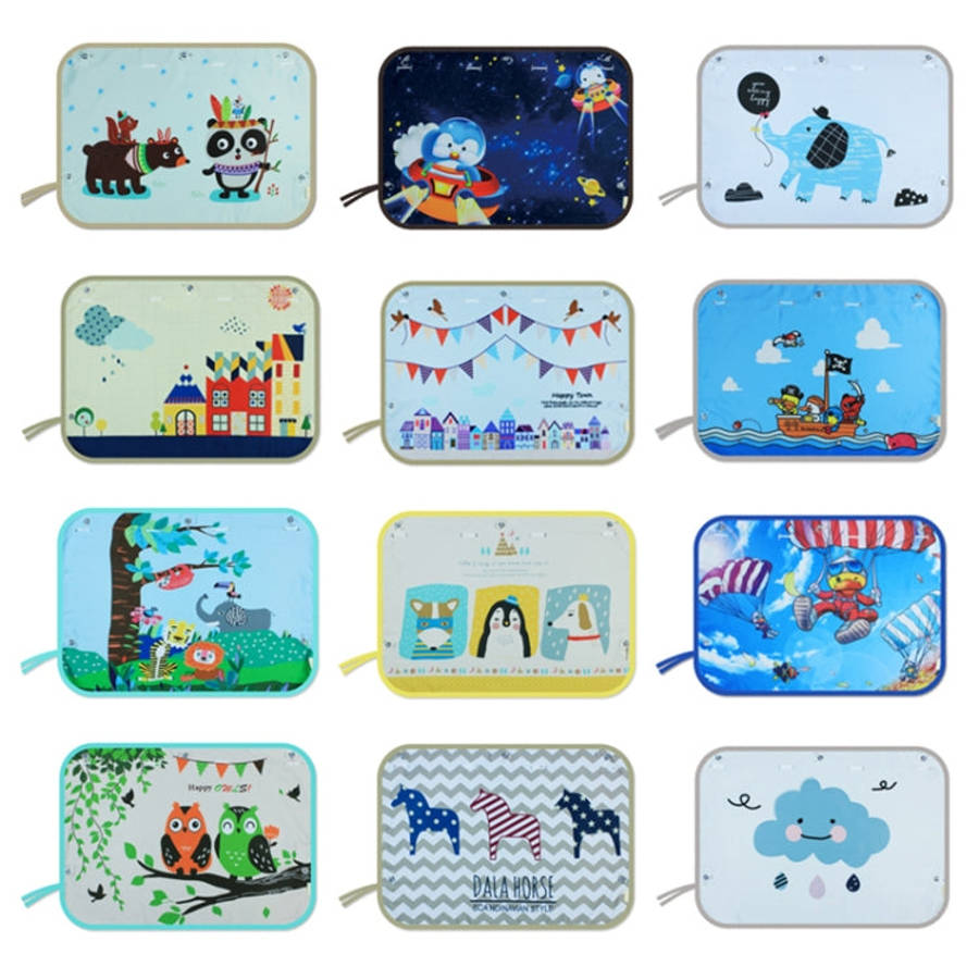 Car Large Rear Window Sunscreen Insulation Window Sunshade Cover, Size: 70*50cm, Snow Bear, Happy...