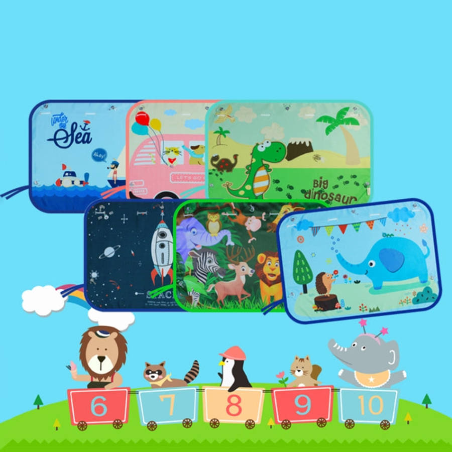 Car Large Rear Window Sunscreen Insulation Window Sunshade Cover, Size: 70*50cm, Snow Bear, Happy...