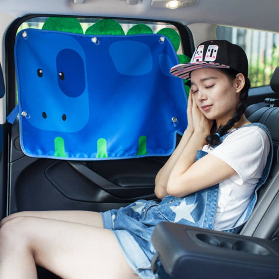 Car Large Rear Window Sunscreen Insulation Window Sunshade Cover, Size: 70*50cm, Snow Bear, Happy...