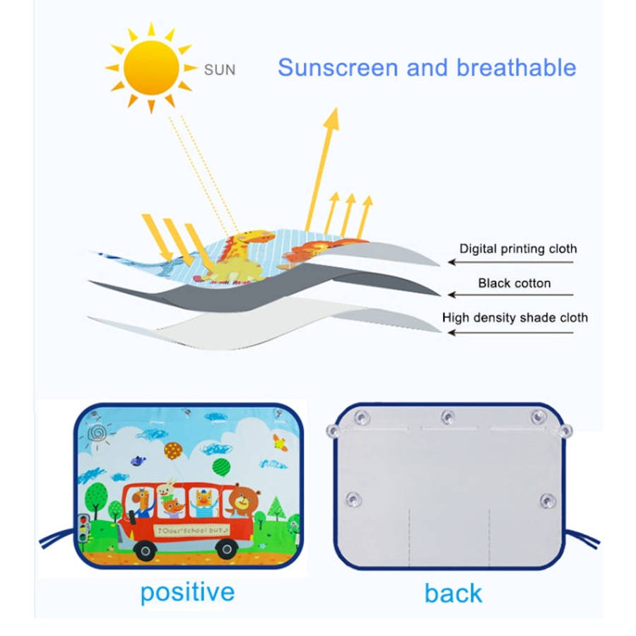 Car Large Rear Window Sunscreen Insulation Window Sunshade Cover, Size: 70*50cm, Snow Bear, Happy...