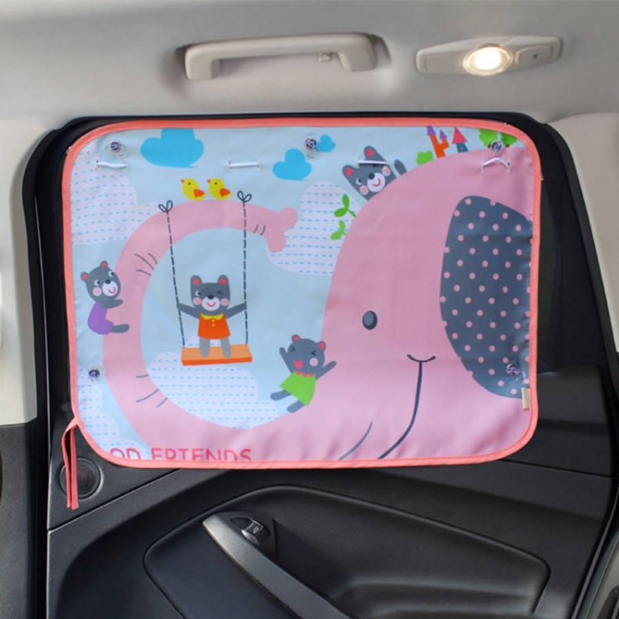 Car Large Rear Window Sunscreen Insulation Window Sunshade Cover, Size: 70*50cm, Snow Bear, Happy...