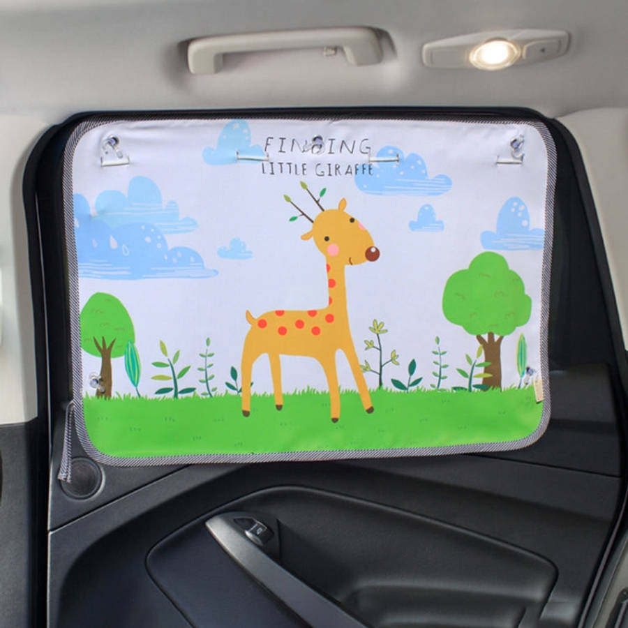 Car Large Rear Window Sunscreen Insulation Window Sunshade Cover, Size: 70*50cm, Snow Bear, Happy...
