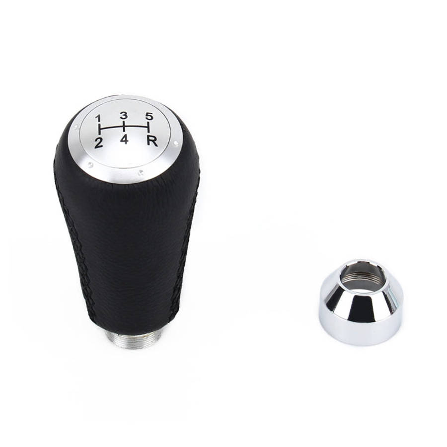 Universal Car Modified Shifter Black Leather Lever Manual 5-Speed Gear Shift Knob, 5-Speed Gear S...
