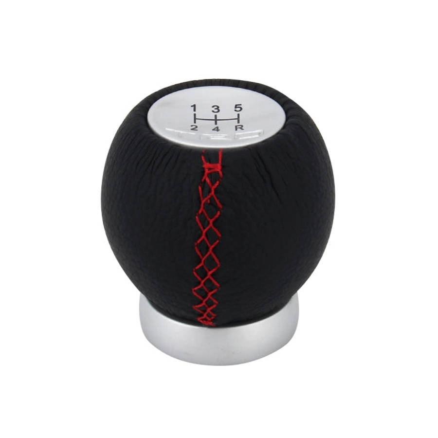 Universal Car Modified Shifter Black Leather Lever Manual 5-Speed Gear Shift Knob Adapter, 5-Speed