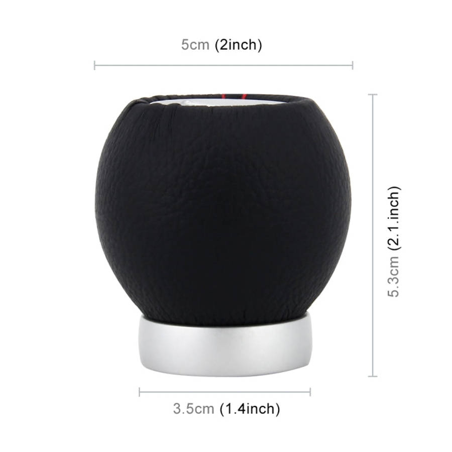 Universal Car Modified Shifter Black Leather Lever Manual 5-Speed Gear Shift Knob Adapter, 5-Speed