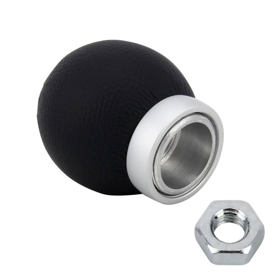 Universal Car Modified Shifter Black Leather Lever Manual 5-Speed Gear Shift Knob Adapter, 5-Speed