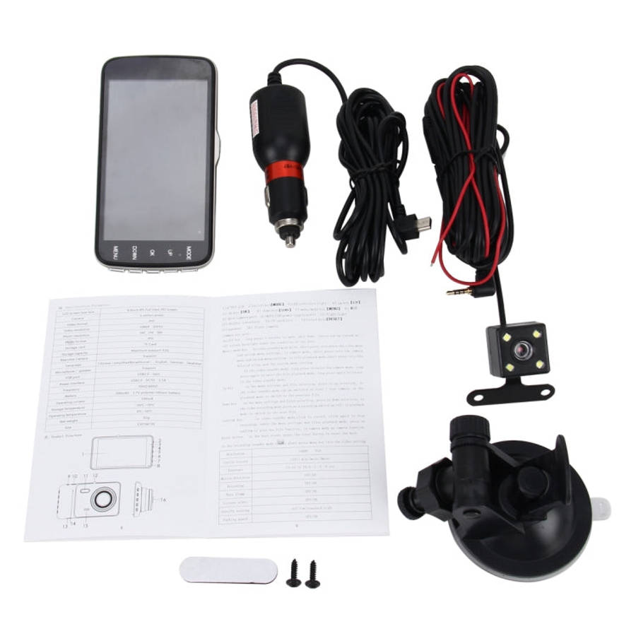 4 inch HD Video Recording HD Display Car Recorder with Separate F2.0 Camera, 12MP 170 Degrees Wid...
