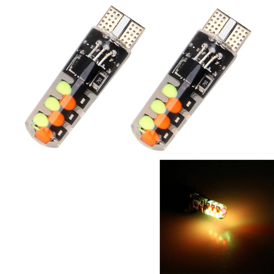 2 PCS W5W 194 T10 Multi Colors COB 12 SMD RGB LED Bulbs with Remote Control Wedge Side Lights Lic...