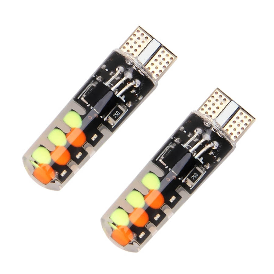 2 PCS W5W 194 T10 Multi Colors COB 12 SMD RGB LED Bulbs with Remote Control Wedge Side Lights Lic...